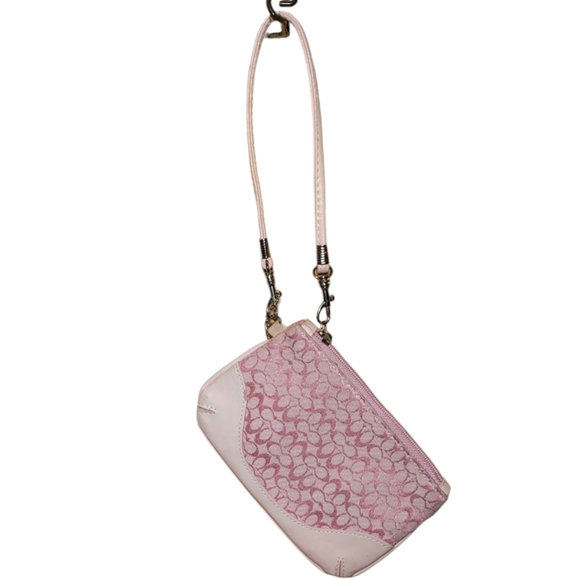 Coach Baby Pink Monogram Wristlet - Picture 3 of 8
